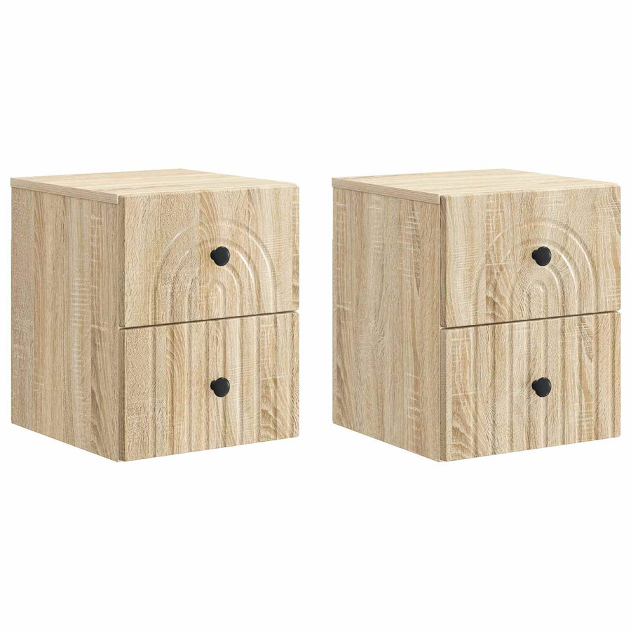 Wandbeugel Bedkast 2 pcs Sonoma Eiken 33 x 34,5 x 40 cm