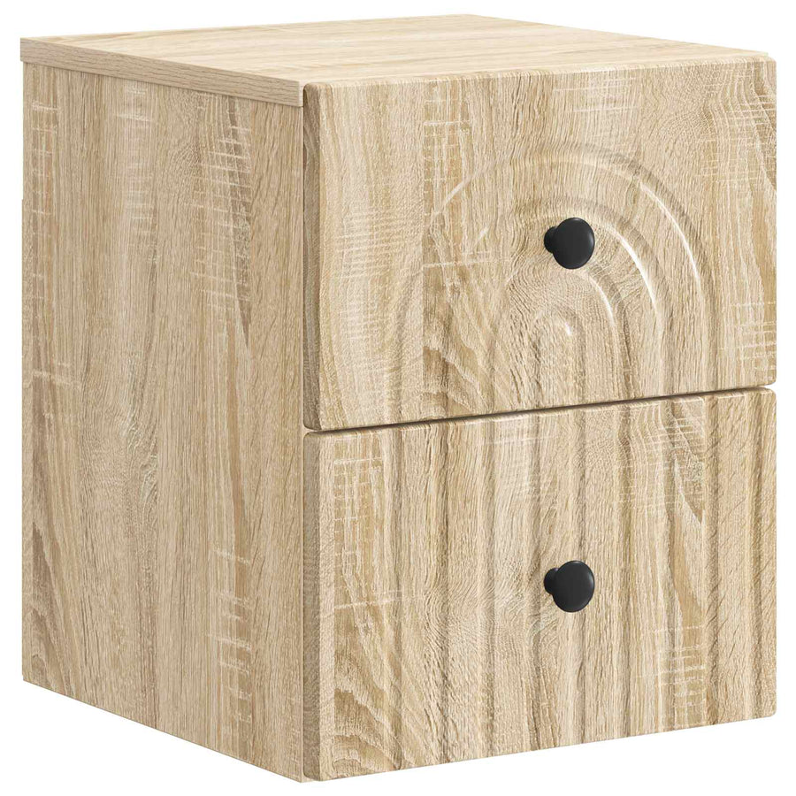 Wandbeugel Bedkast 2 pcs Sonoma Eiken 33 x 34,5 x 40 cm