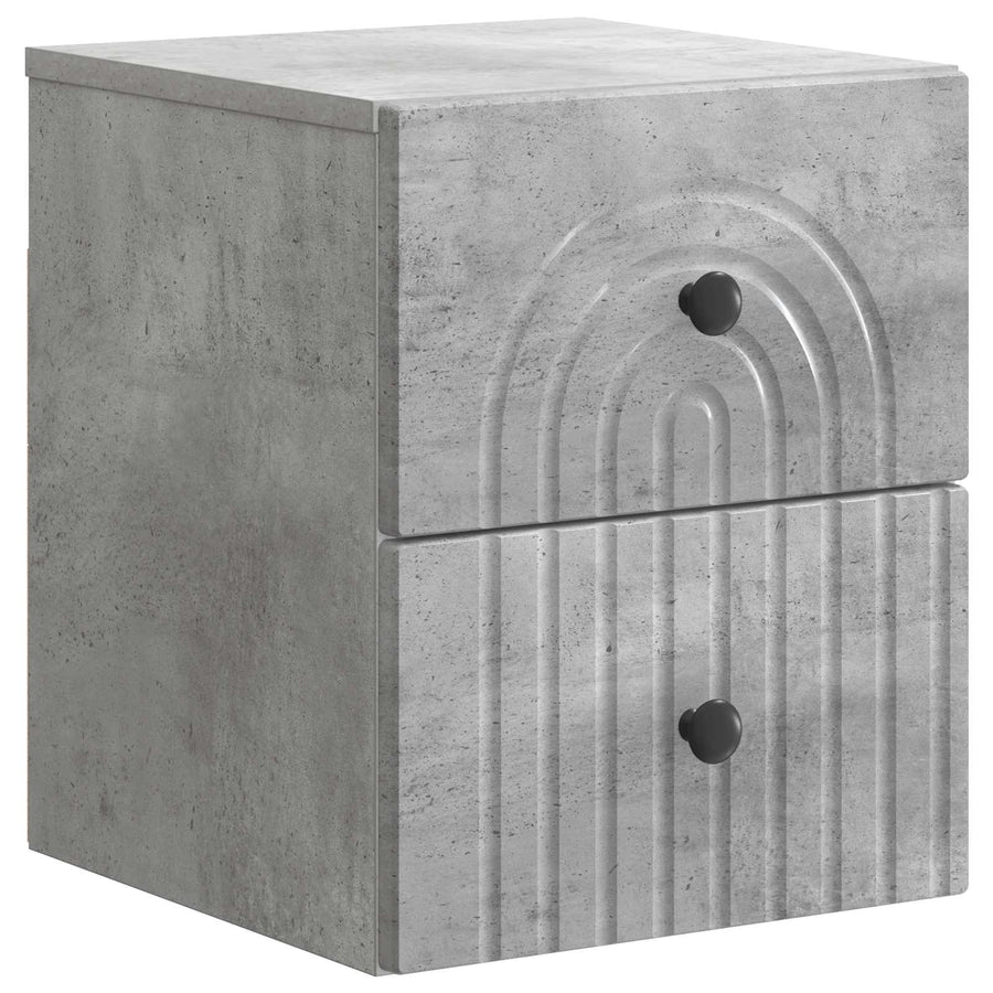 Wandbeugel Bedkast Betongrijs 33 x 34,5 x 40 cm Bewerkt hout