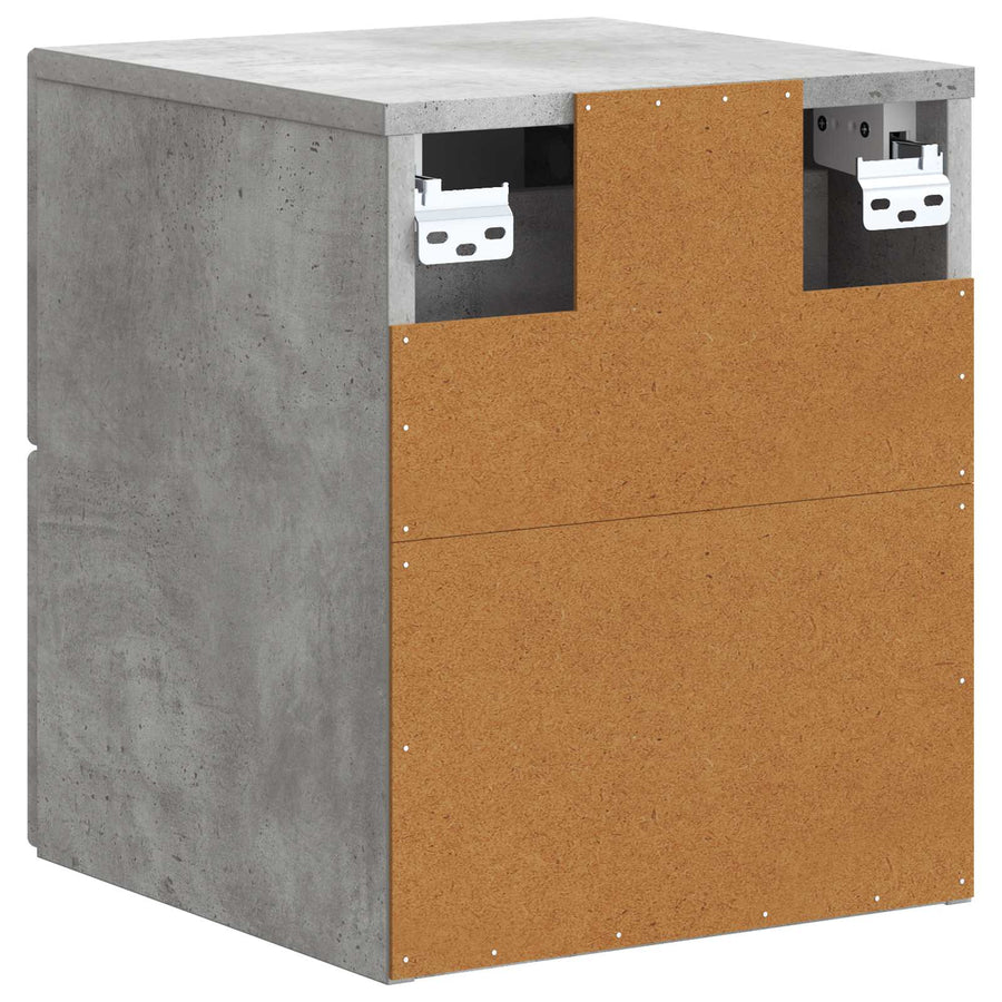 Wandbeugel Bedkast Betongrijs 33 x 34,5 x 40 cm Bewerkt hout