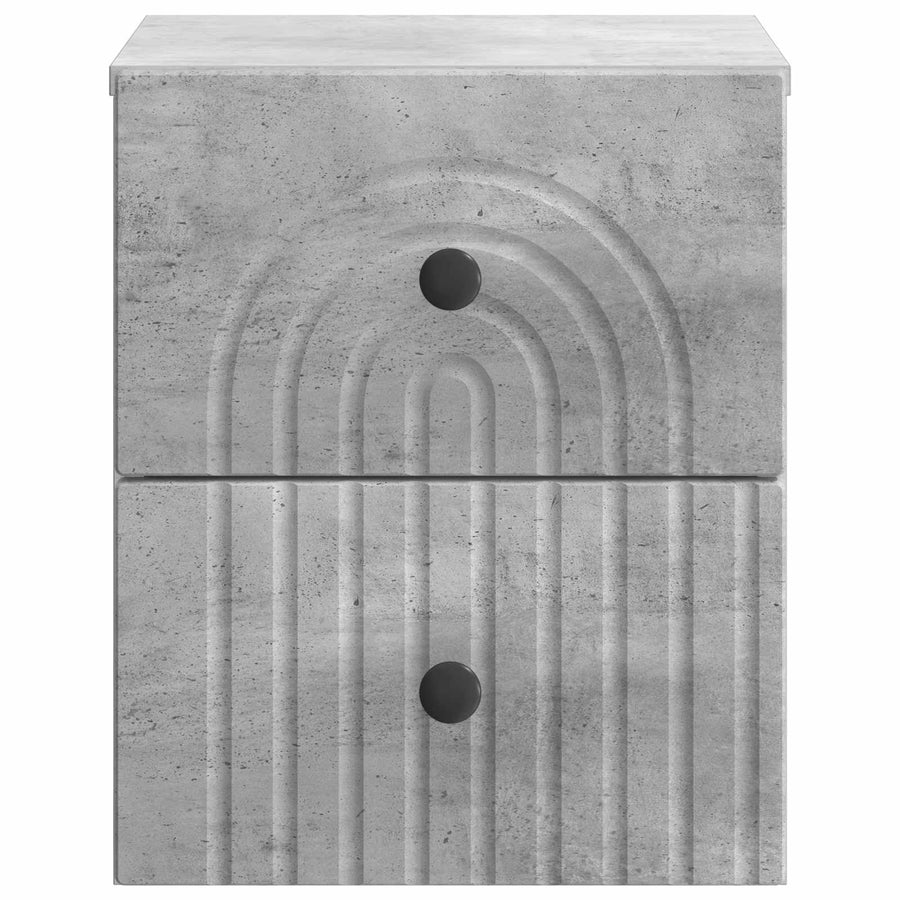 Wandbeugel Bedkast Betongrijs 33 x 34,5 x 40 cm Bewerkt hout