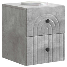 Wandbeugel Bedkast Betongrijs 33 x 34,5 x 40 cm Bewerkt hout