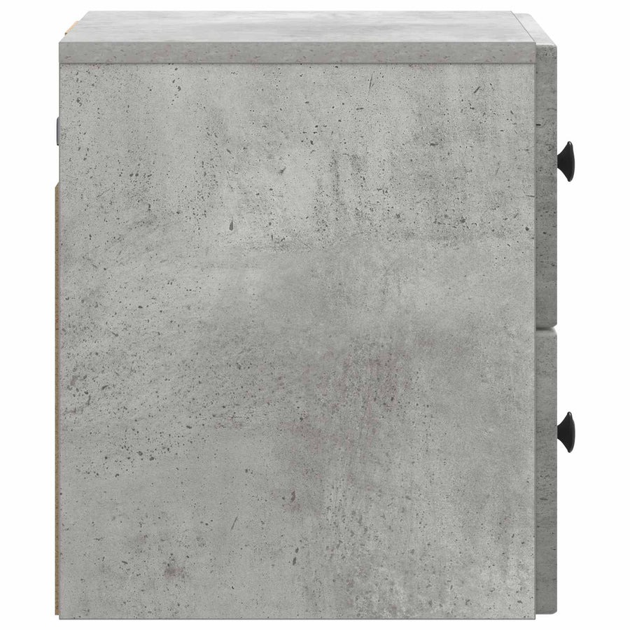 Wandbeugel Bedkast Betongrijs 33 x 34,5 x 40 cm Bewerkt hout