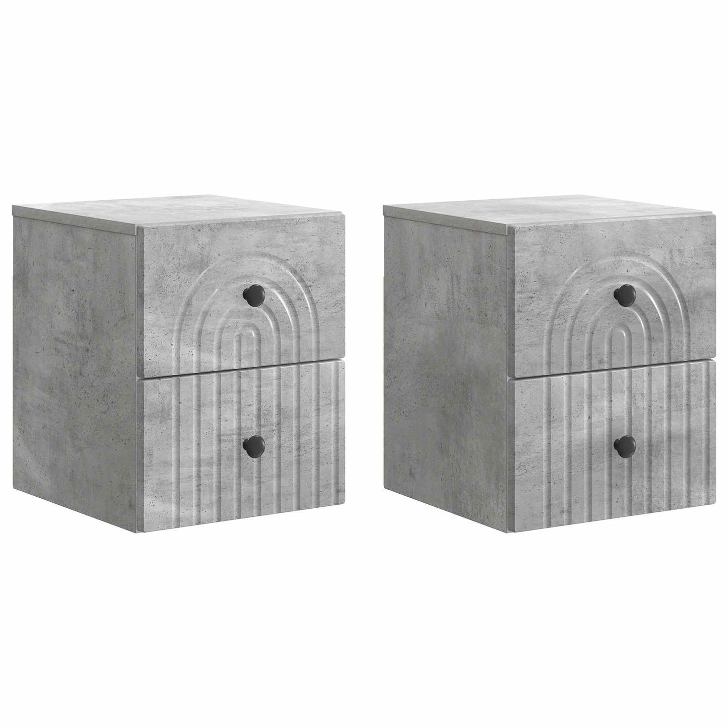 Wandbeugel Bedkast met lade 2 pcs Betongrijs 33 x 34,5 x 40 cm