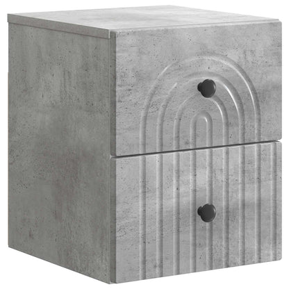 Wandbeugel Bedkast met lade 2 pcs Betongrijs 33 x 34,5 x 40 cm