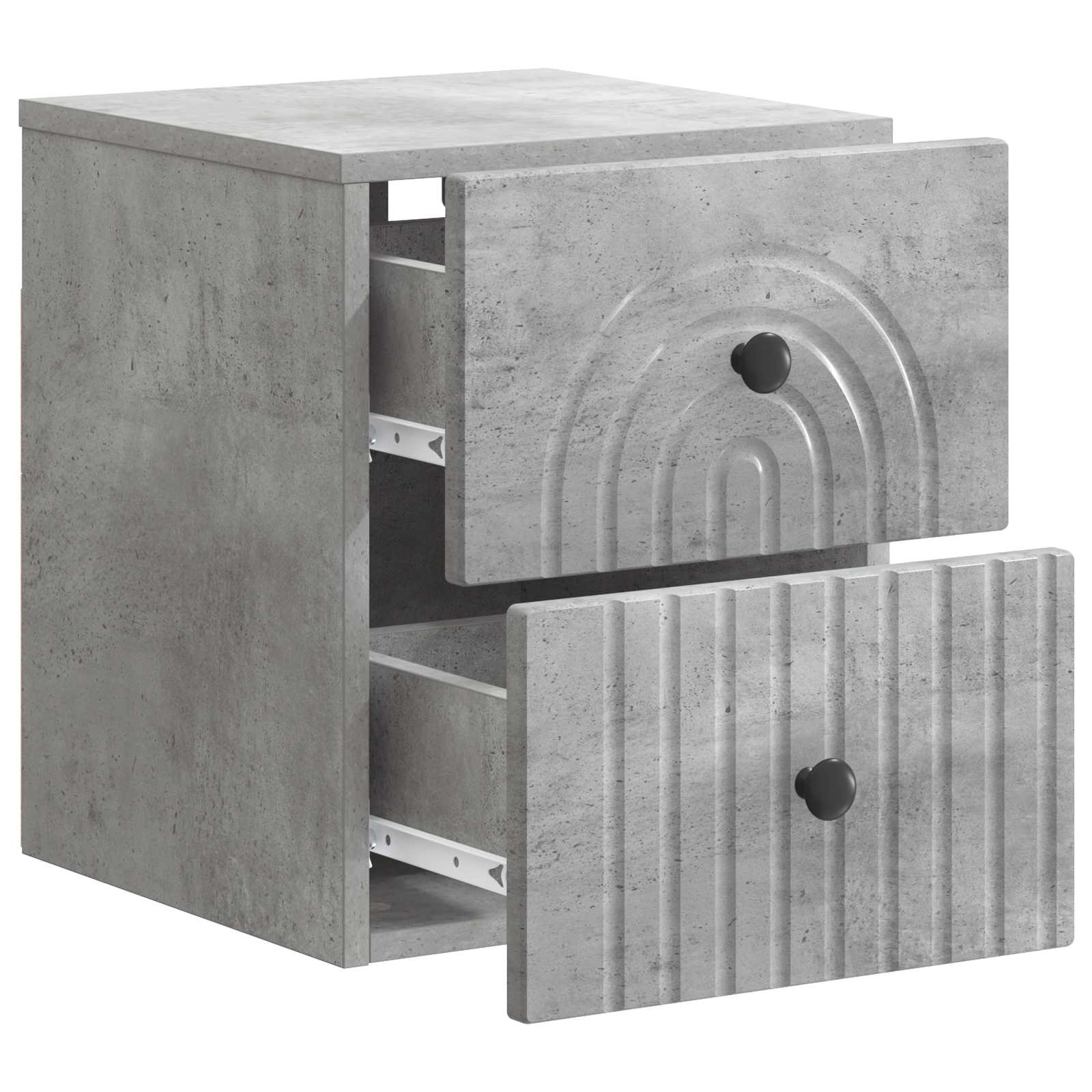 Wandbeugel Bedkast met lade 2 pcs Betongrijs 33 x 34,5 x 40 cm