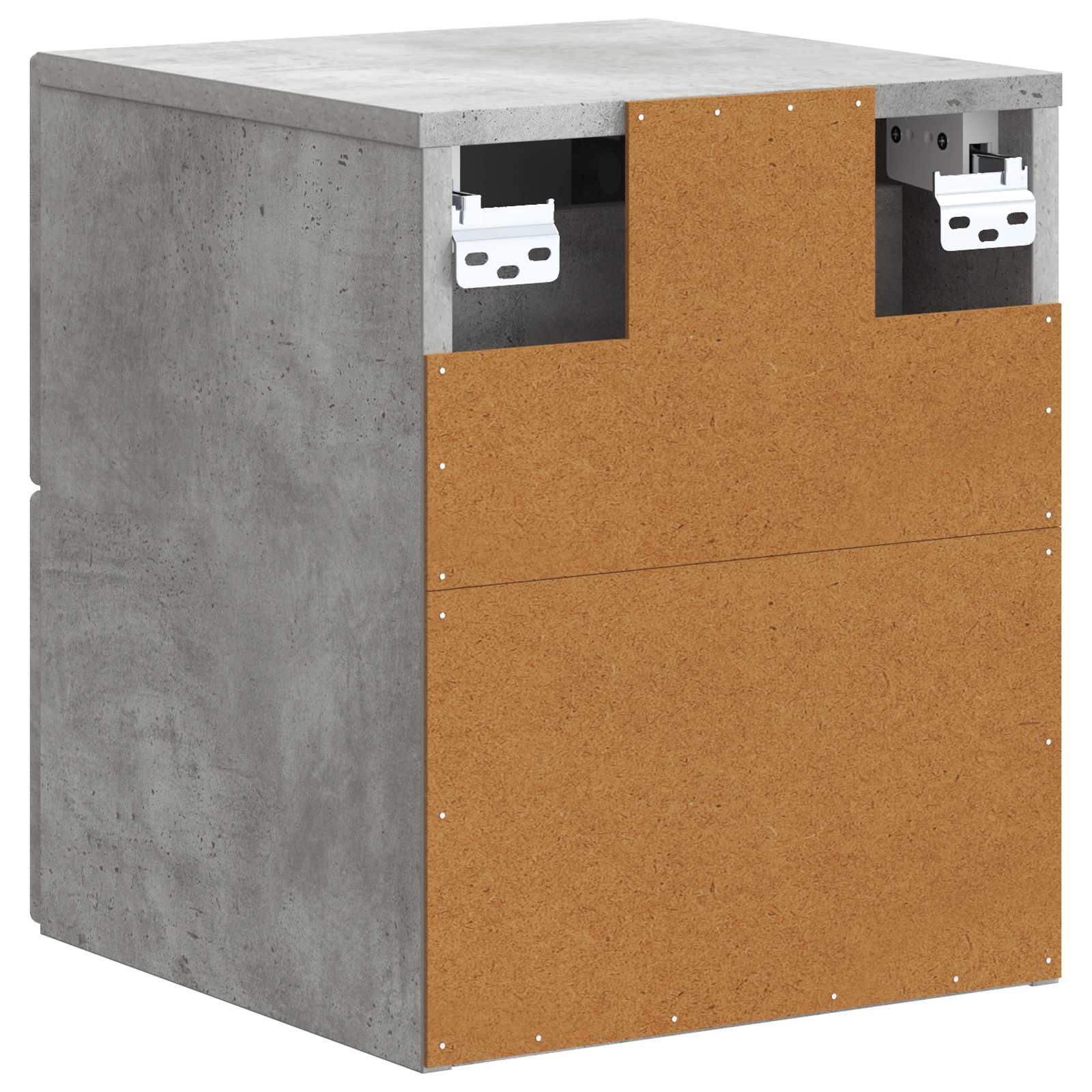 Wandbeugel Bedkast met lade 2 pcs Betongrijs 33 x 34,5 x 40 cm