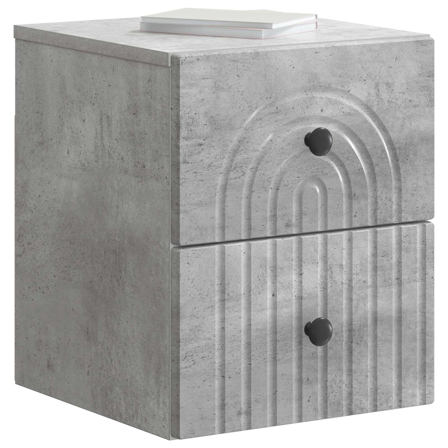 Wandbeugel Bedkast met lade 2 pcs Betongrijs 33 x 34,5 x 40 cm