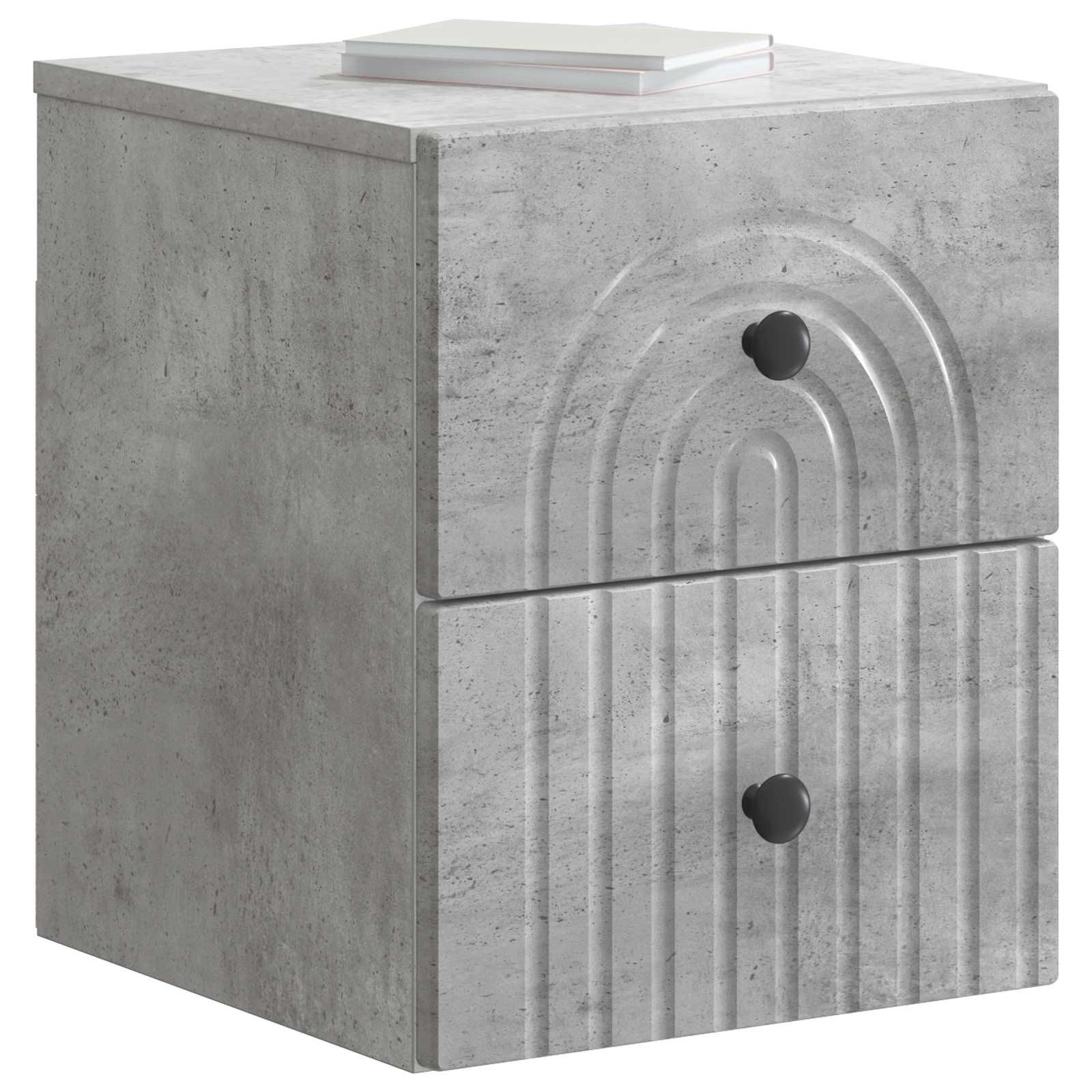 Wandbeugel Bedkast met lade 2 pcs Betongrijs 33 x 34,5 x 40 cm