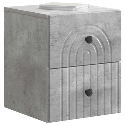 Wandbeugel Bedkast met lade 2 pcs Betongrijs 33 x 34,5 x 40 cm