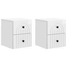 Wandbeugel Bedkast 2 pcs Hoogglans Wit 33 x 34,5 x 40 cm