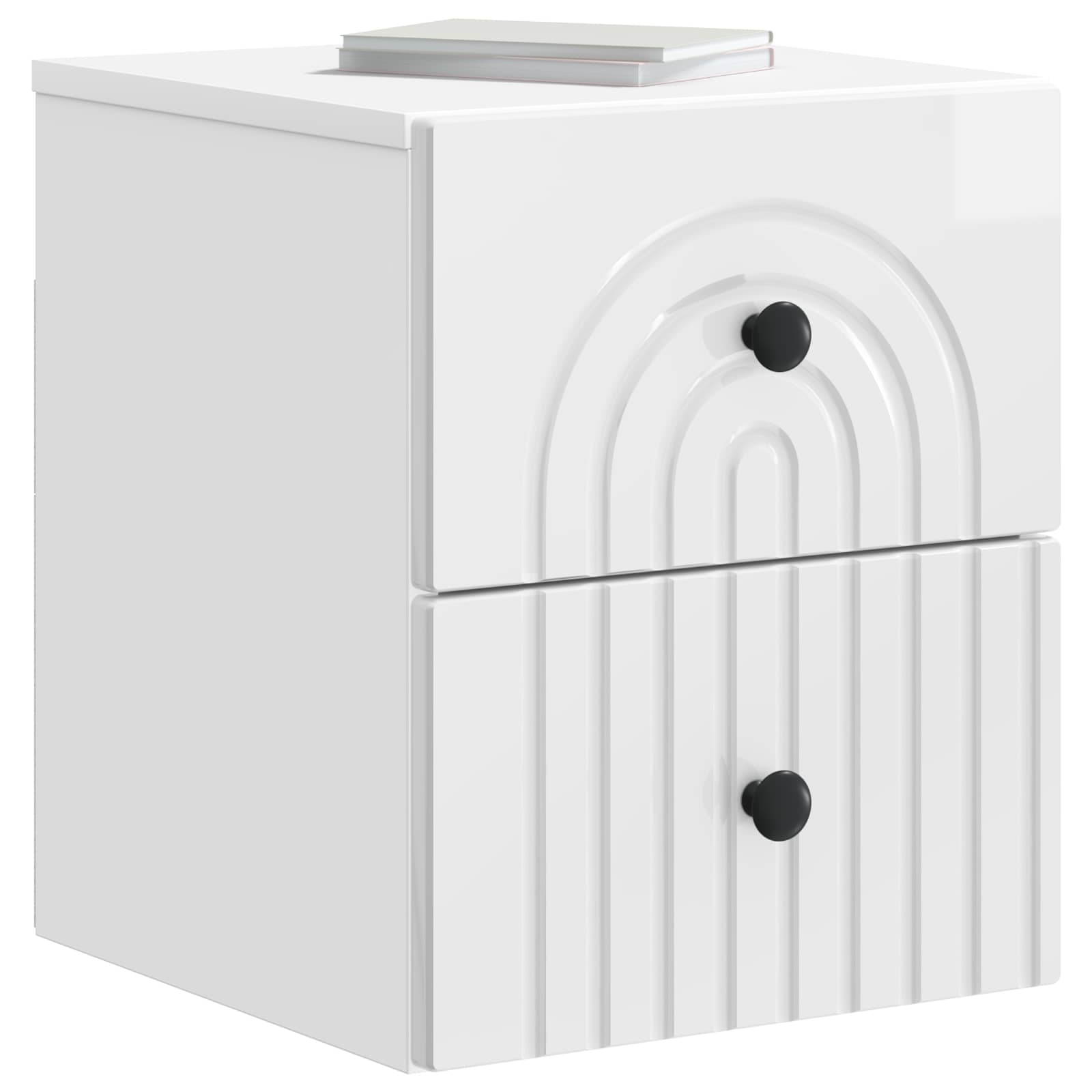 Wandbeugel Bedkast 2 pcs Hoogglans Wit 33 x 34,5 x 40 cm