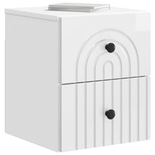 Wandbeugel Bedkast 2 pcs Hoogglans Wit 33 x 34,5 x 40 cm