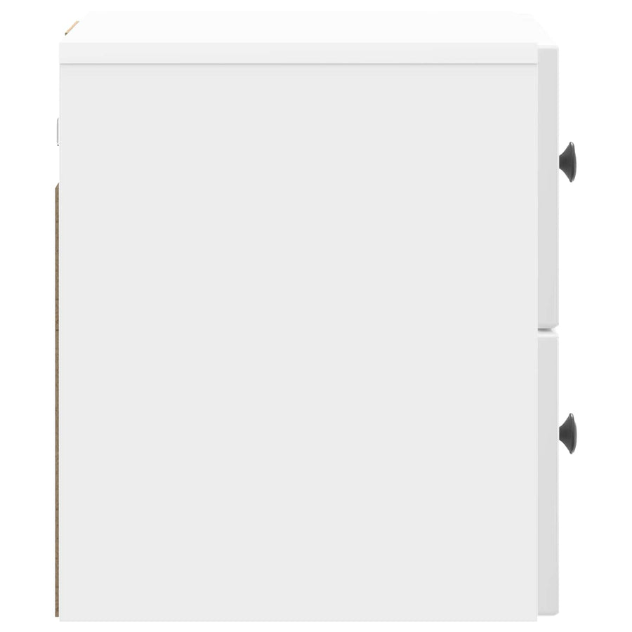Wandbeugel Bedkast 2 pcs Hoogglans Wit 33 x 34,5 x 40 cm