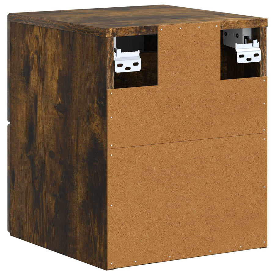 Wandbeugel Bedkast Gerookt eiken 33 x 34,5 x 40 cm Bewerkt hout