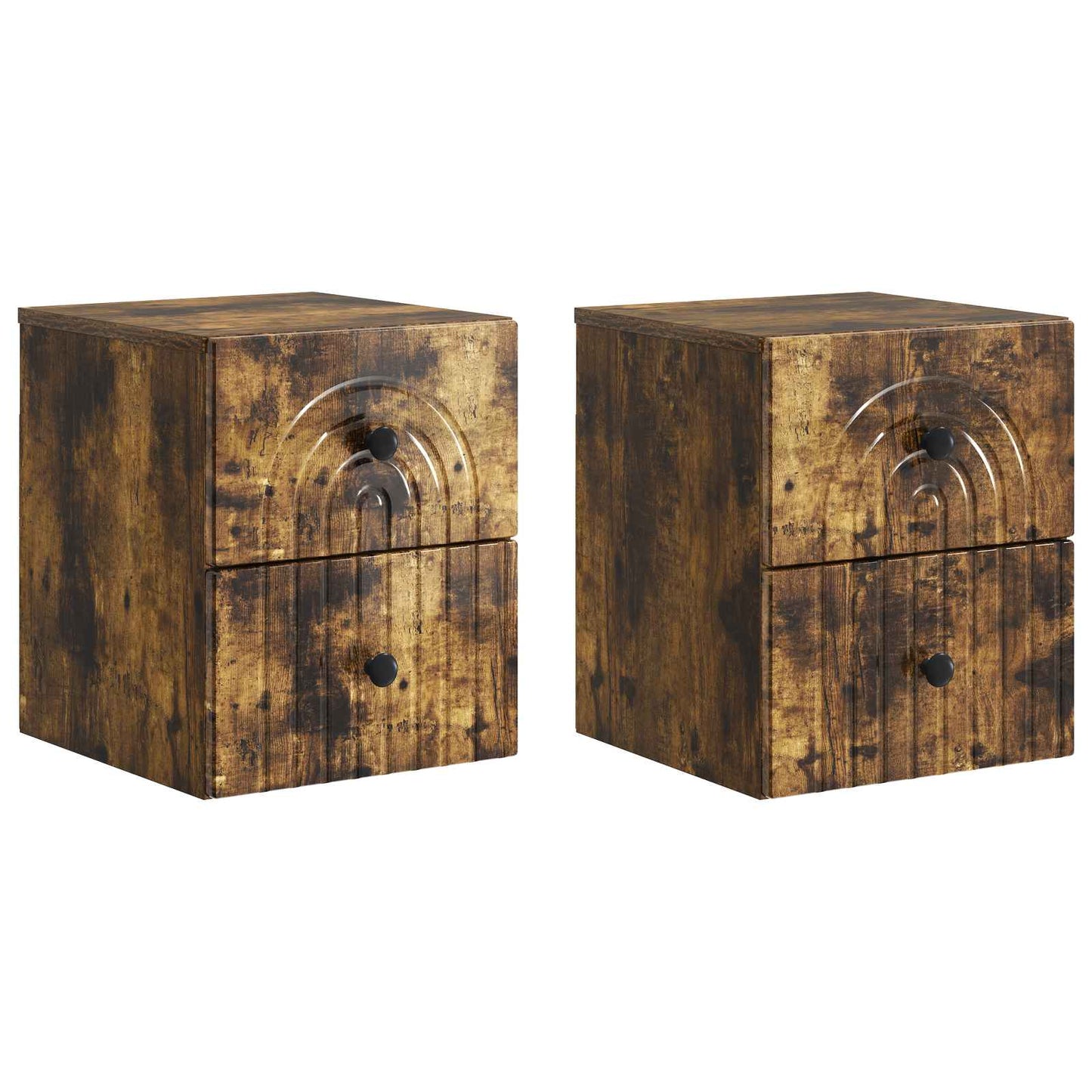 Wandbeugel Bedkast 2 pcs Gerookt eiken 33 x 34,5 x 40 cm