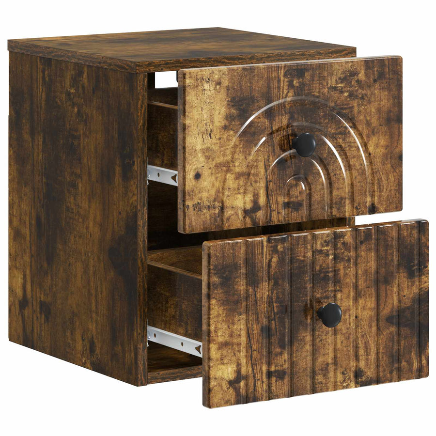 Wandbeugel Bedkast 2 pcs Gerookt eiken 33 x 34,5 x 40 cm