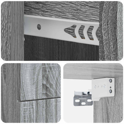 Wandbeugel Bedkast Grijs sonoma 33 x 34,5 x 40 cm Bewerkt hout