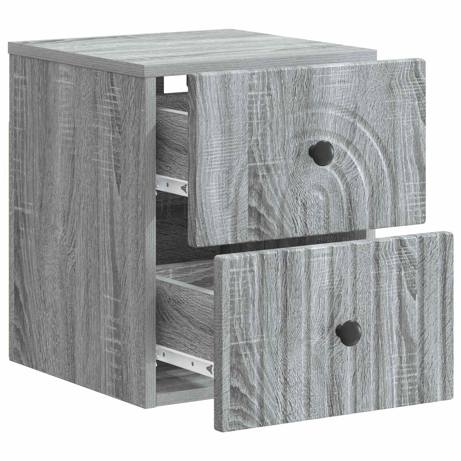 Wandbeugel Bedkast Grijs sonoma 33 x 34,5 x 40 cm Bewerkt hout