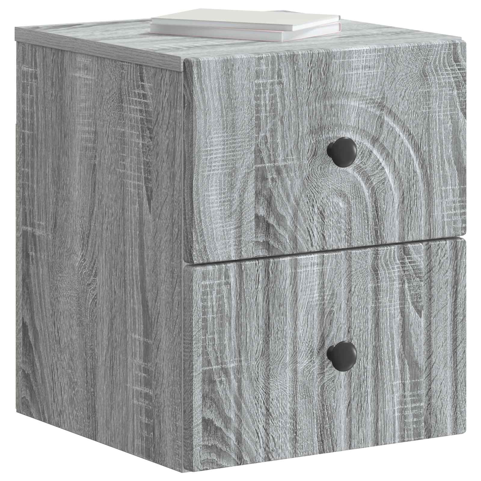 Wandbeugel Bedkast Grijs sonoma 33 x 34,5 x 40 cm Bewerkt hout