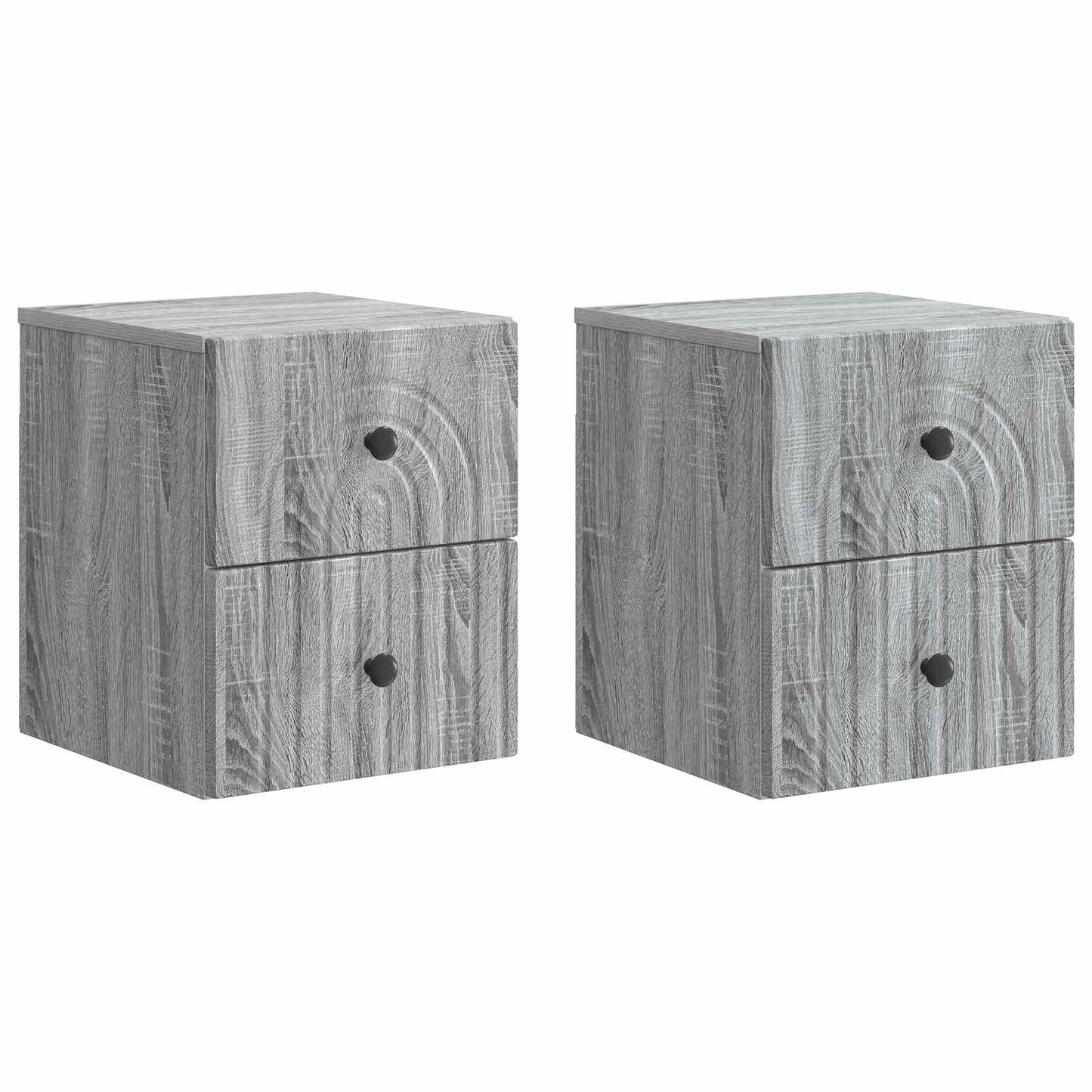 Wandbeugel Bedkast 2 pcs Grijs sonoma 33 x 34,5 x 40 cm