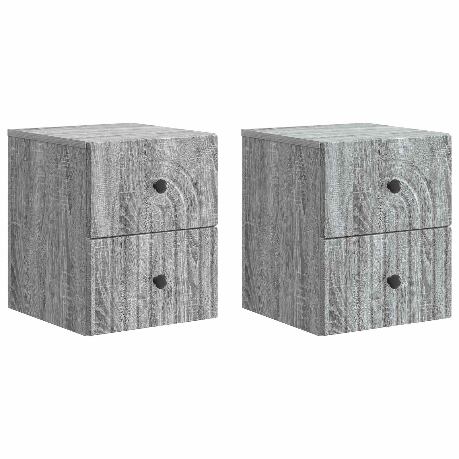 Wandbeugel Bedkast 2 pcs Grijs sonoma 33 x 34,5 x 40 cm