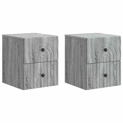 Wandbeugel Bedkast 2 pcs Grijs sonoma 33 x 34,5 x 40 cm