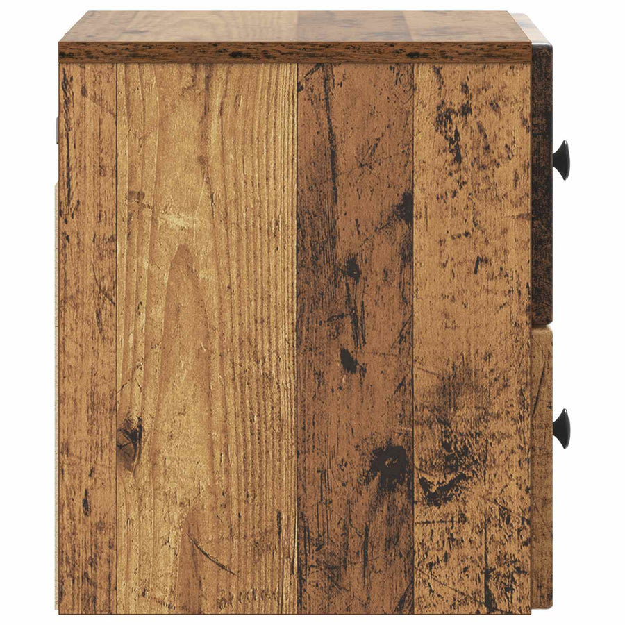Wandbeugel Bedkast Oud hout 33 x 34,5 x 40 cm Bewerkt hout