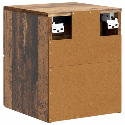 Wandbeugel Bedkast met lade 2 pcs Oud hout 33 x 34,5 x 40 cm