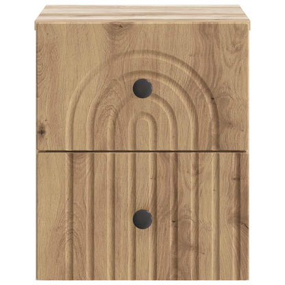 Wandbeugel Bedkast met lade Artisanaal eiken 33 x 34,5 x 40 cm