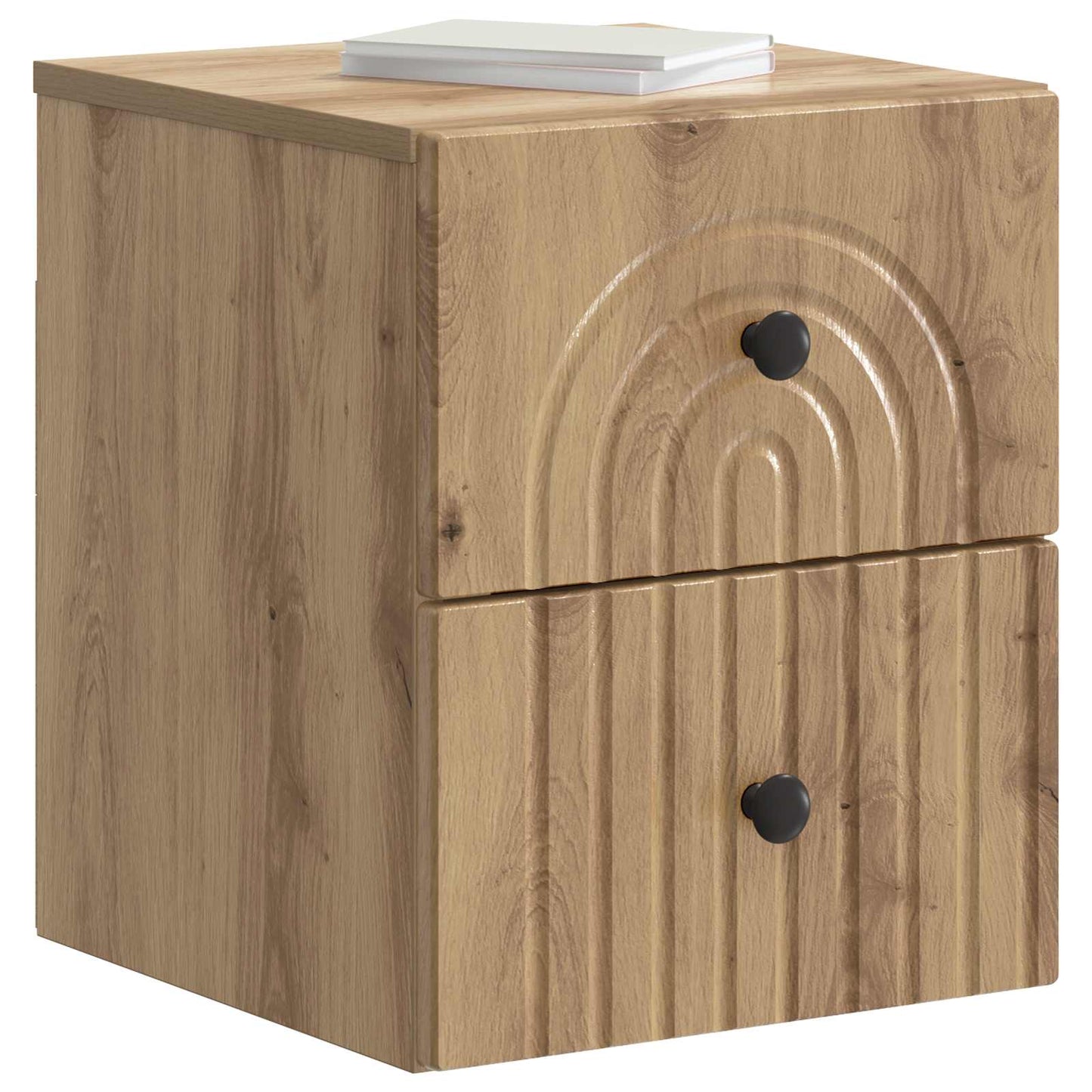 Wandbeugel Bedkast met lade Artisanaal eiken 33 x 34,5 x 40 cm
