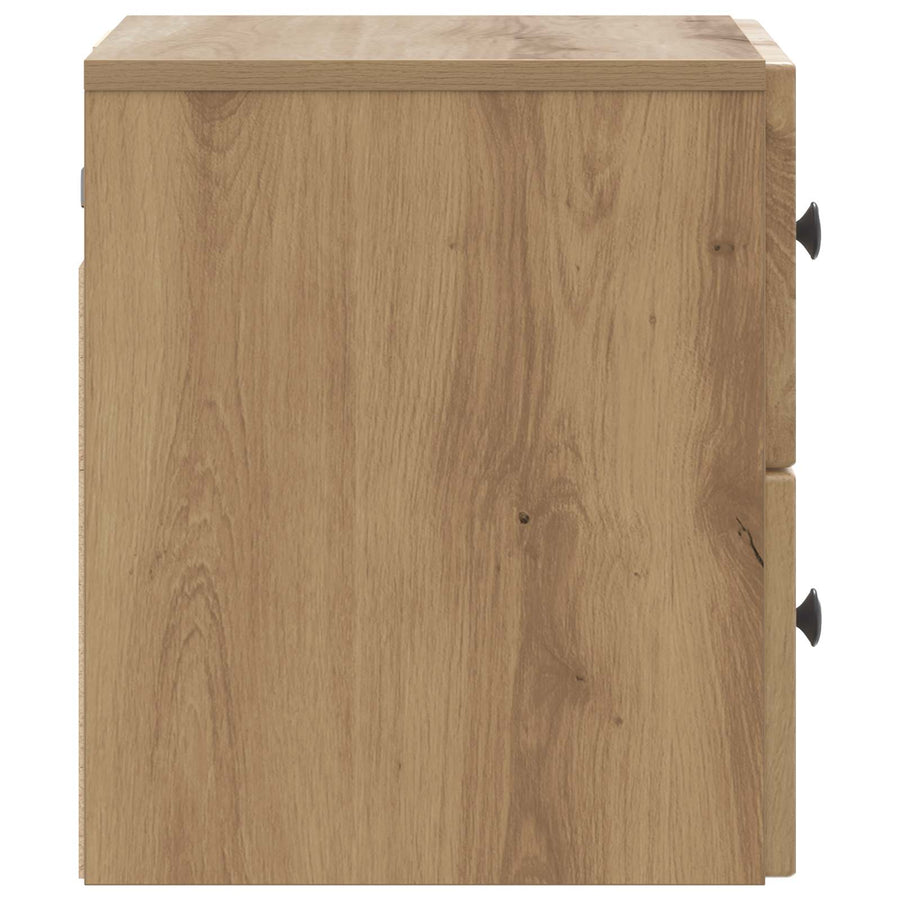Wandbeugel Bedkast met lade Artisanaal eiken 33 x 34,5 x 40 cm