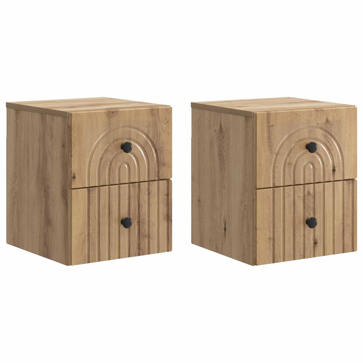 Wandbeugel Bedkast 2 pcs Artisanaal eiken 33 x 34,5 x 40 cm