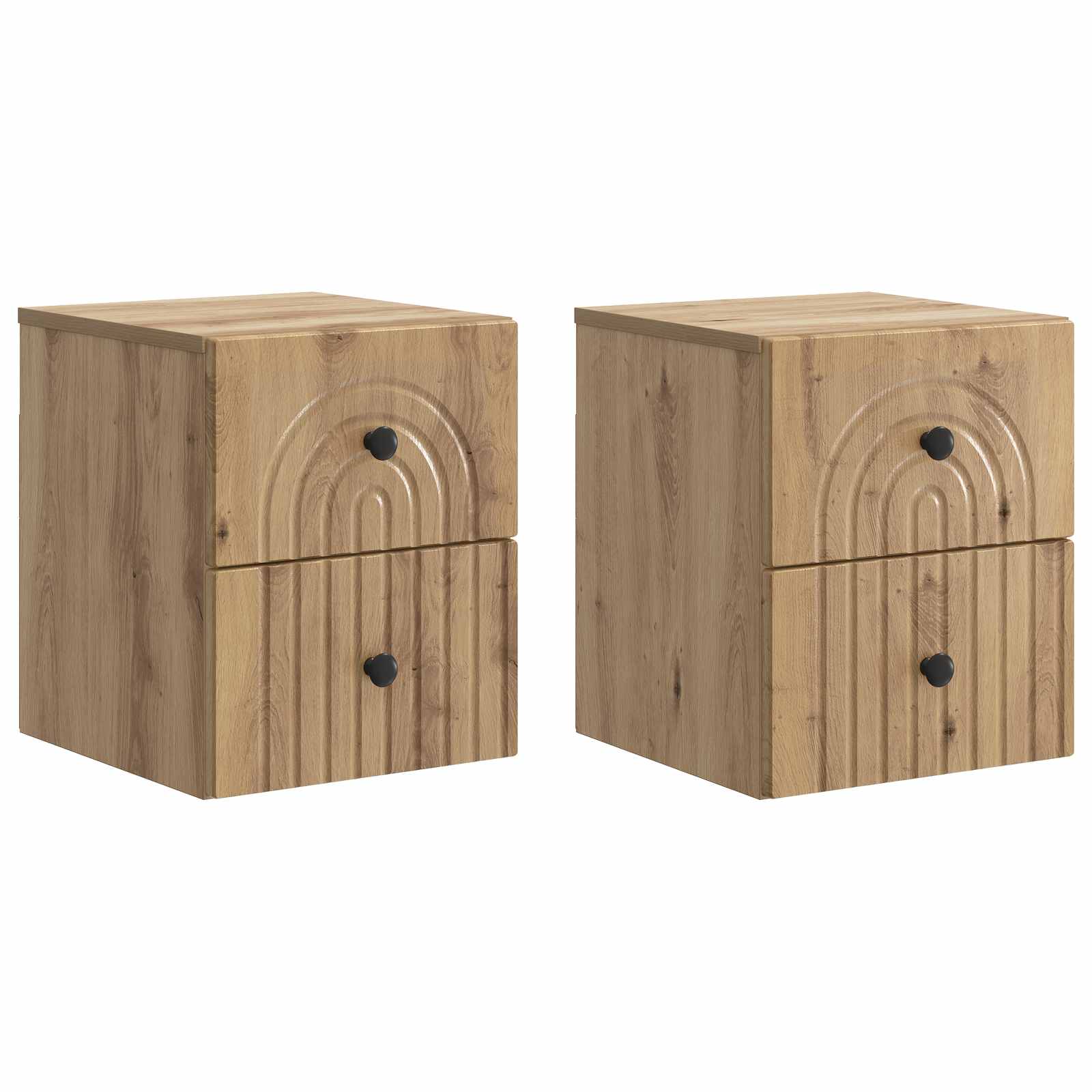 Wandbeugel Bedkast 2 pcs Artisanaal eiken 33 x 34,5 x 40 cm