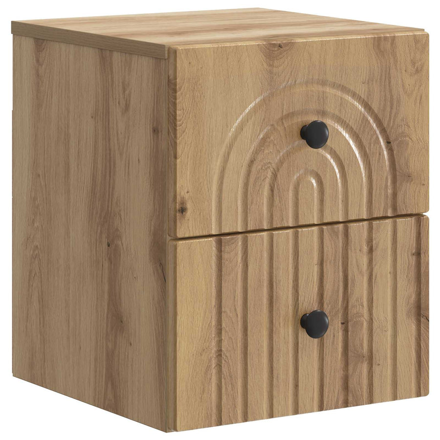 Wandbeugel Bedkast 2 pcs Artisanaal eiken 33 x 34,5 x 40 cm