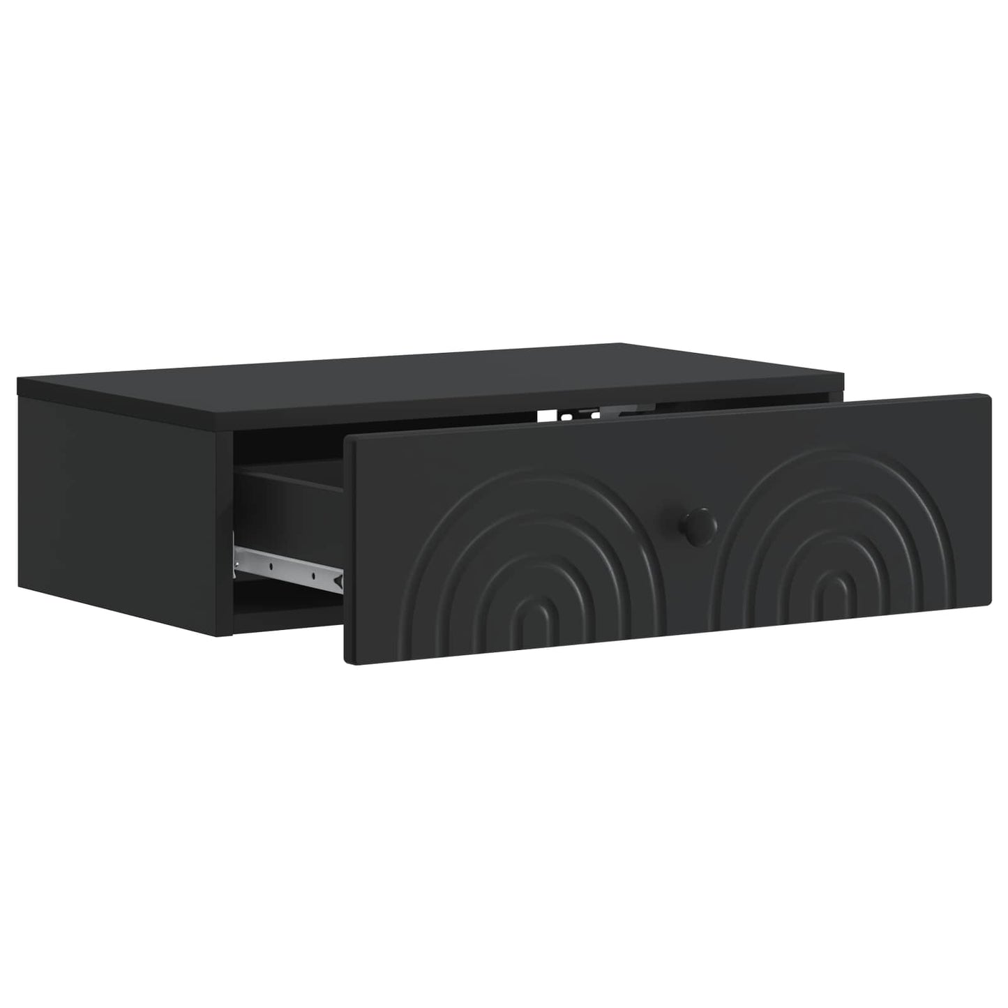 Wandmontage Zijtafel Zwart 59 x 34,5 x 17 cm Bewerkt hout