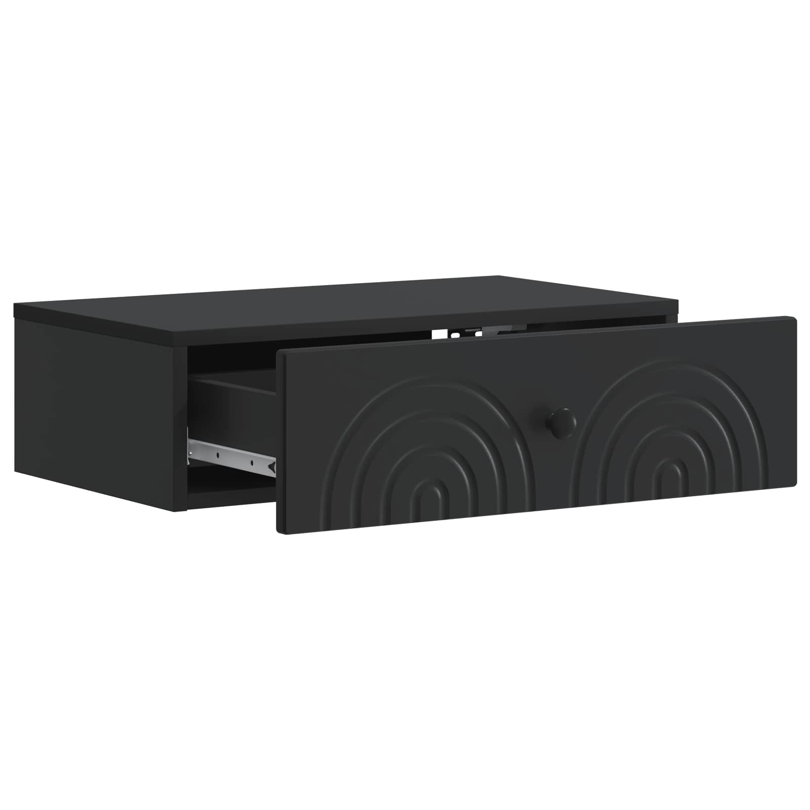 Wandmontage Zijtafel Zwart 59 x 34,5 x 17 cm Bewerkt hout