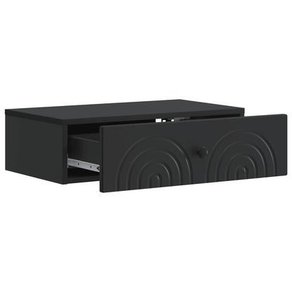 Wandmontage Zijtafel Zwart 59 x 34,5 x 17 cm Bewerkt hout