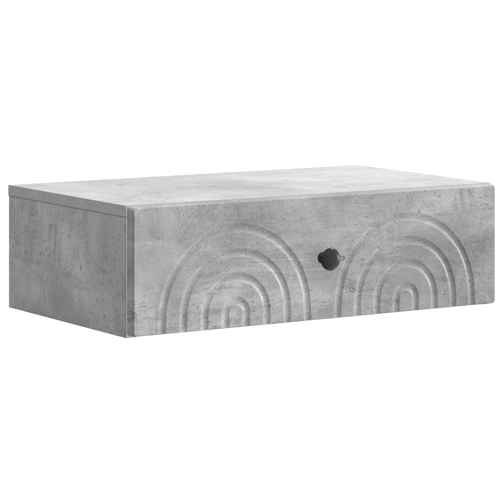 Wandmontage Zijtafel Betongrijs 59 x 34,5 x 17 cm Bewerkt hout