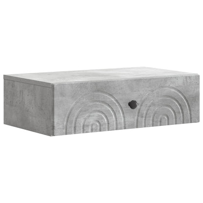 Wandmontage Zijtafel Betongrijs 59 x 34,5 x 17 cm Bewerkt hout