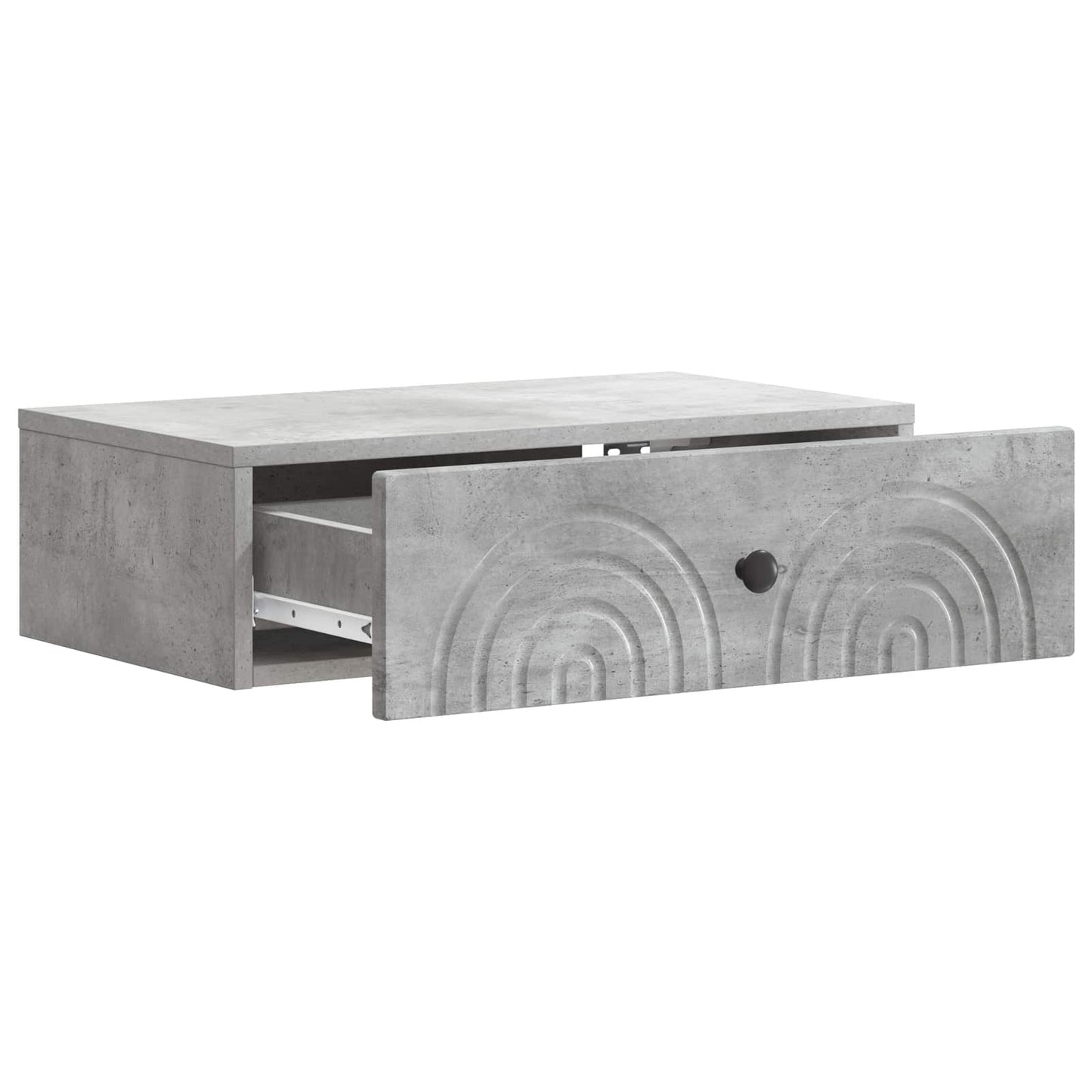 Wandmontage Zijtafel Betongrijs 59 x 34,5 x 17 cm Bewerkt hout