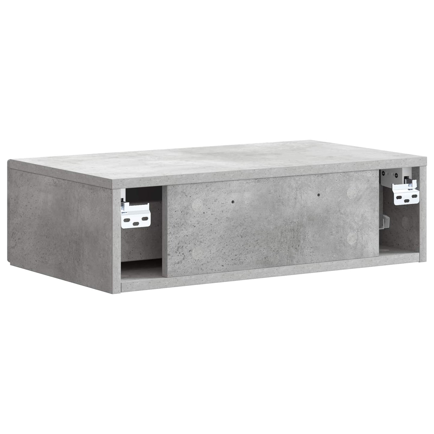 Wandmontage Zijtafel Betongrijs 59 x 34,5 x 17 cm Bewerkt hout