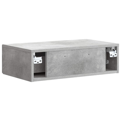 Wandmontage Zijtafel Betongrijs 59 x 34,5 x 17 cm Bewerkt hout