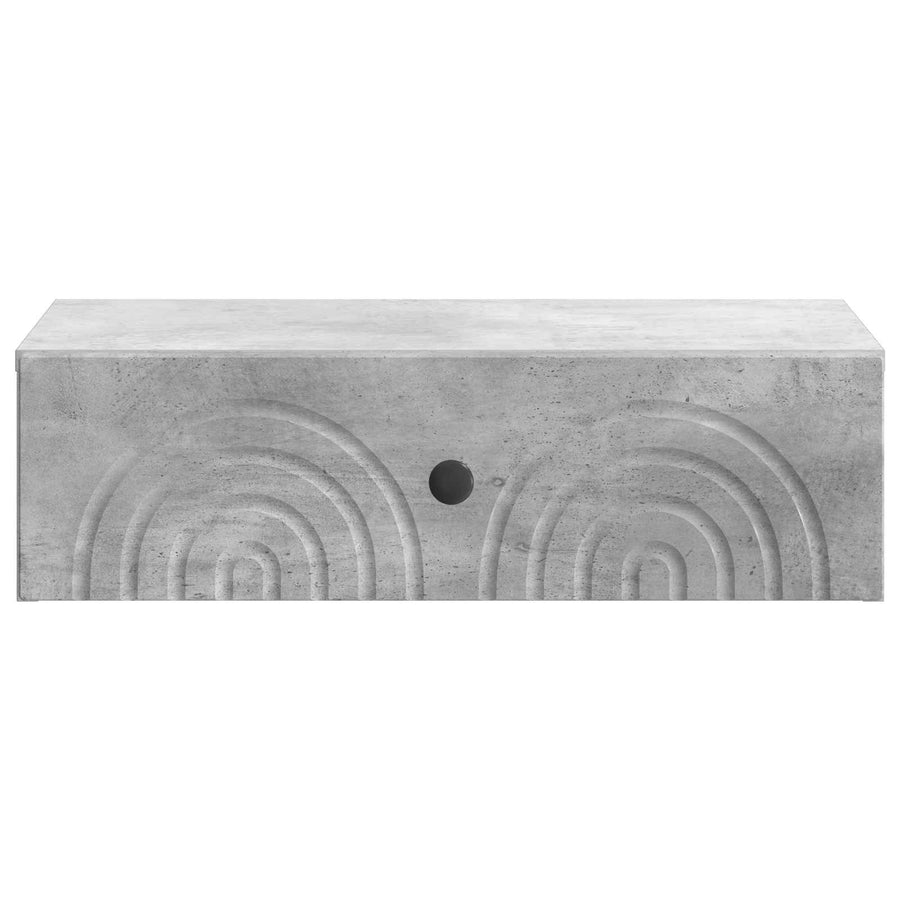 Wandmontage Zijtafel Betongrijs 59 x 34,5 x 17 cm Bewerkt hout