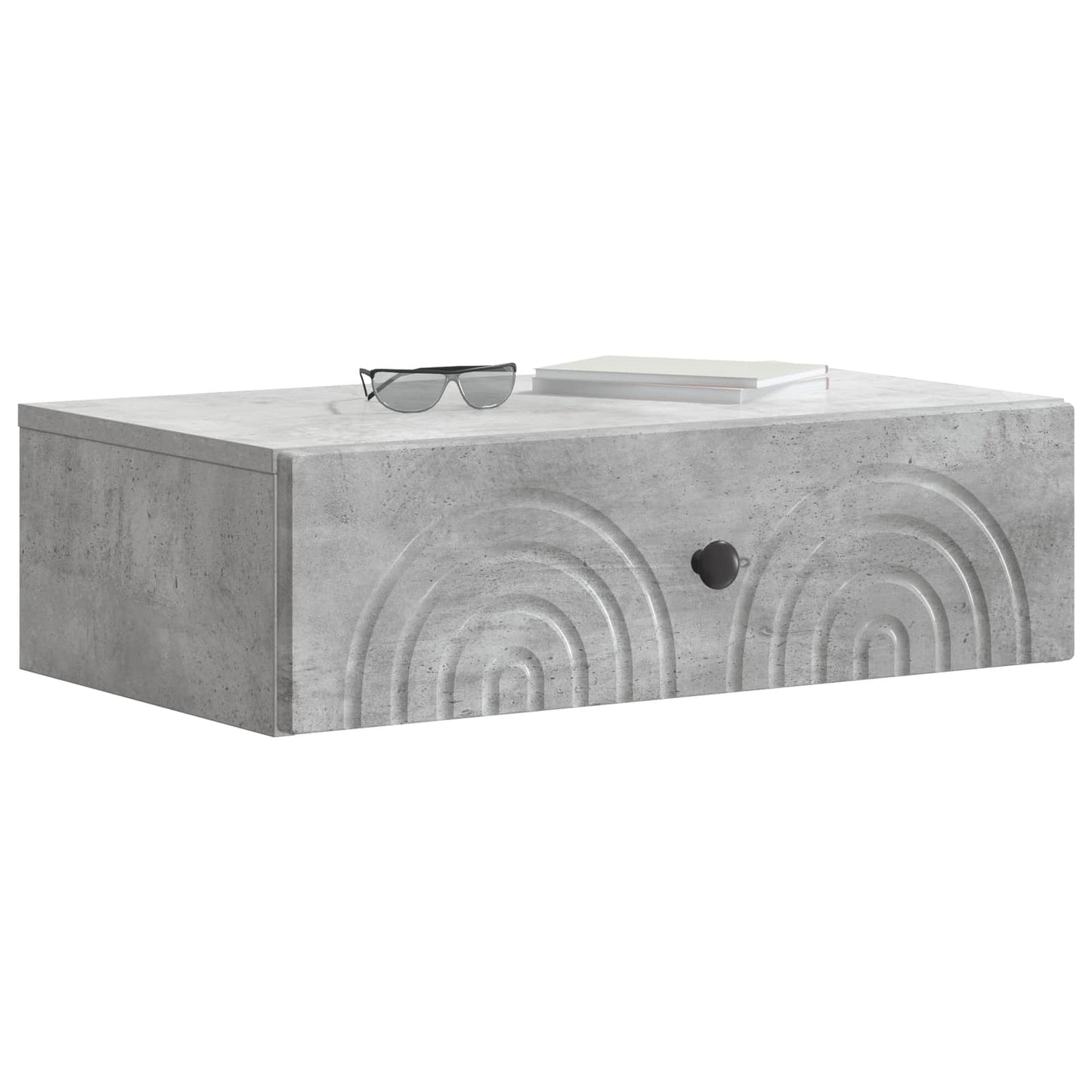 Wandmontage Zijtafel Betongrijs 59 x 34,5 x 17 cm Bewerkt hout