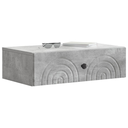 Wandmontage Zijtafel Betongrijs 59 x 34,5 x 17 cm Bewerkt hout