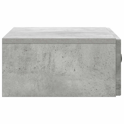 Wandmontage Zijtafel Betongrijs 59 x 34,5 x 17 cm Bewerkt hout