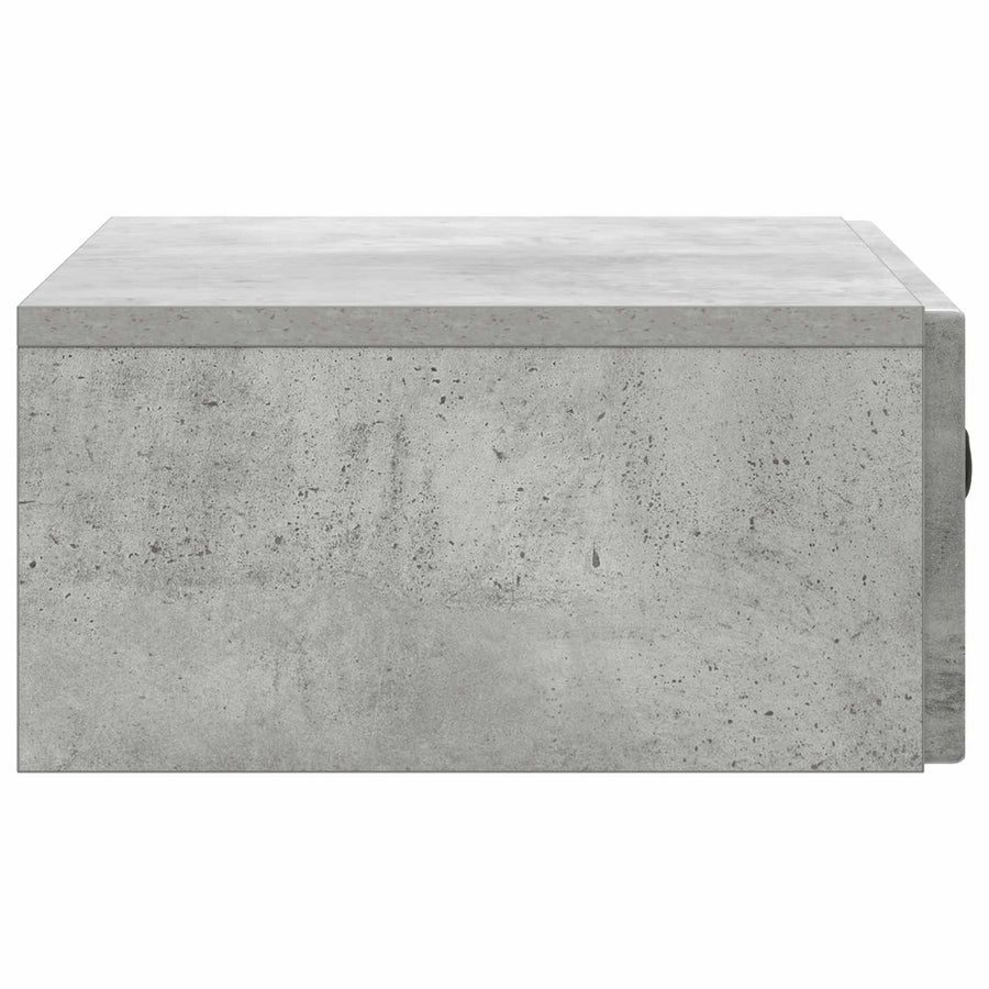 Wandmontage Zijtafel Betongrijs 59 x 34,5 x 17 cm Bewerkt hout