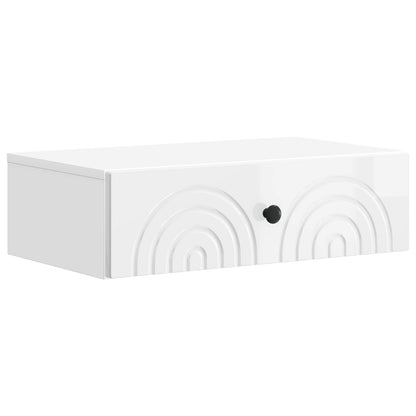 Wandmontage Zijtafel Hoogglans Wit 59 x 34,5 x 17 cm