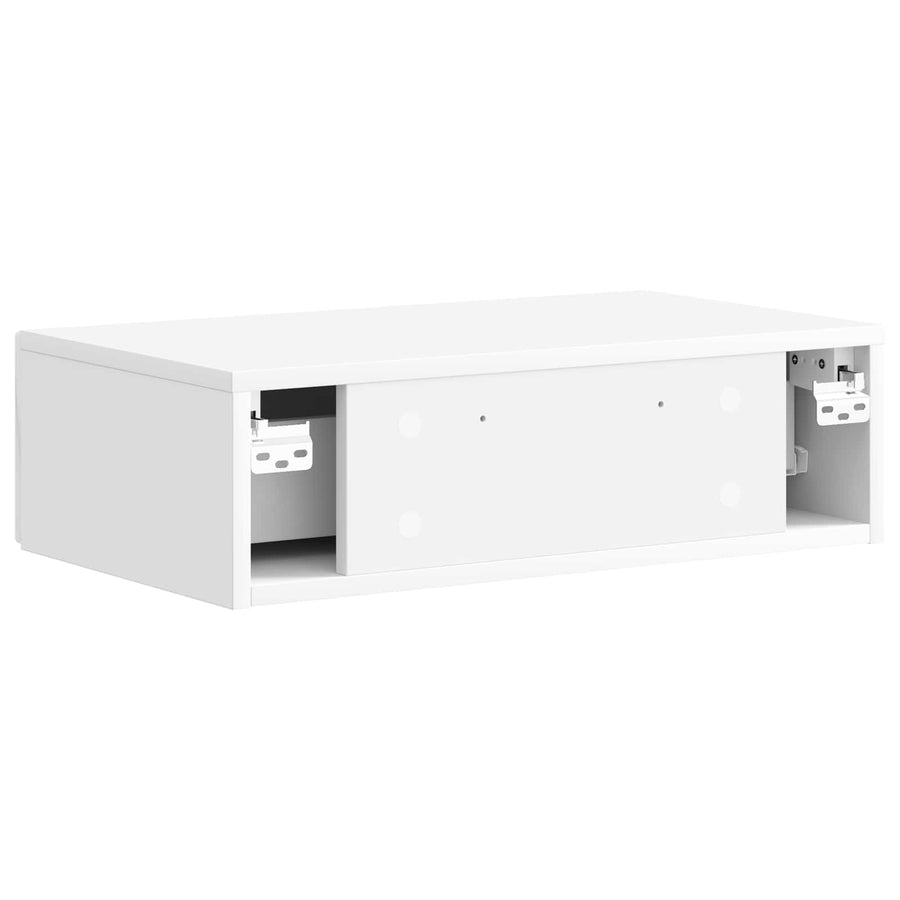 Wandmontage Zijtafel Hoogglans Wit 59 x 34,5 x 17 cm